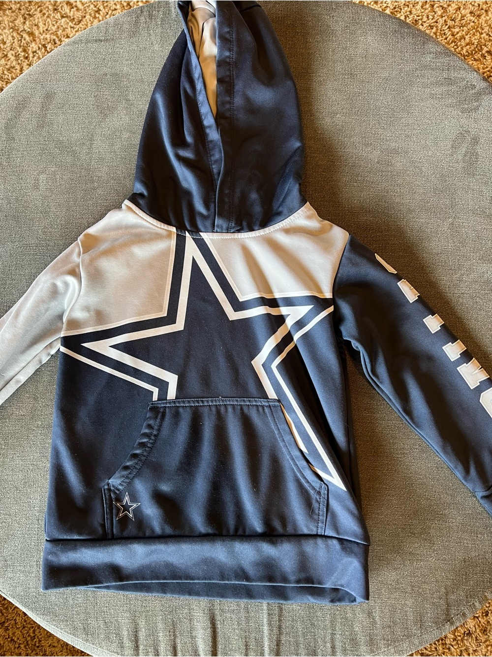 Kids Navy and Gray Dallas Cowboy Hoodie - Team Logo Pullover